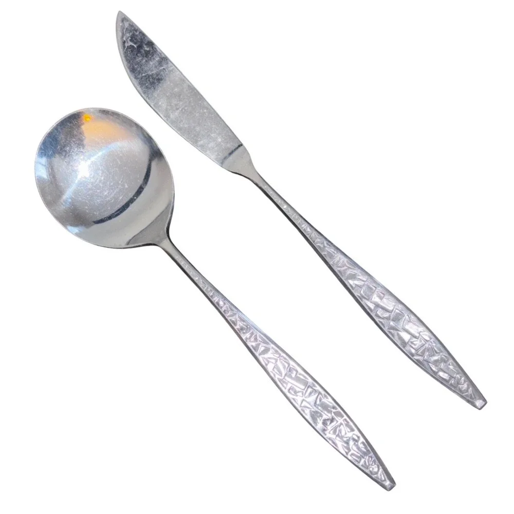 EKCO Eterna BALBOA Stainless Geometric‎ Glossy Silverware CHOICE Flatware | Set